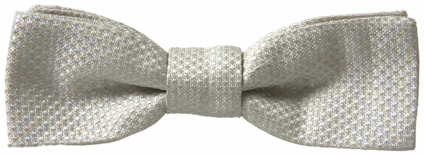 Ivory Silk Adjustable Neck Papillon Men Bow Tie-Dolce & Gabbana-LabelTerrace.com