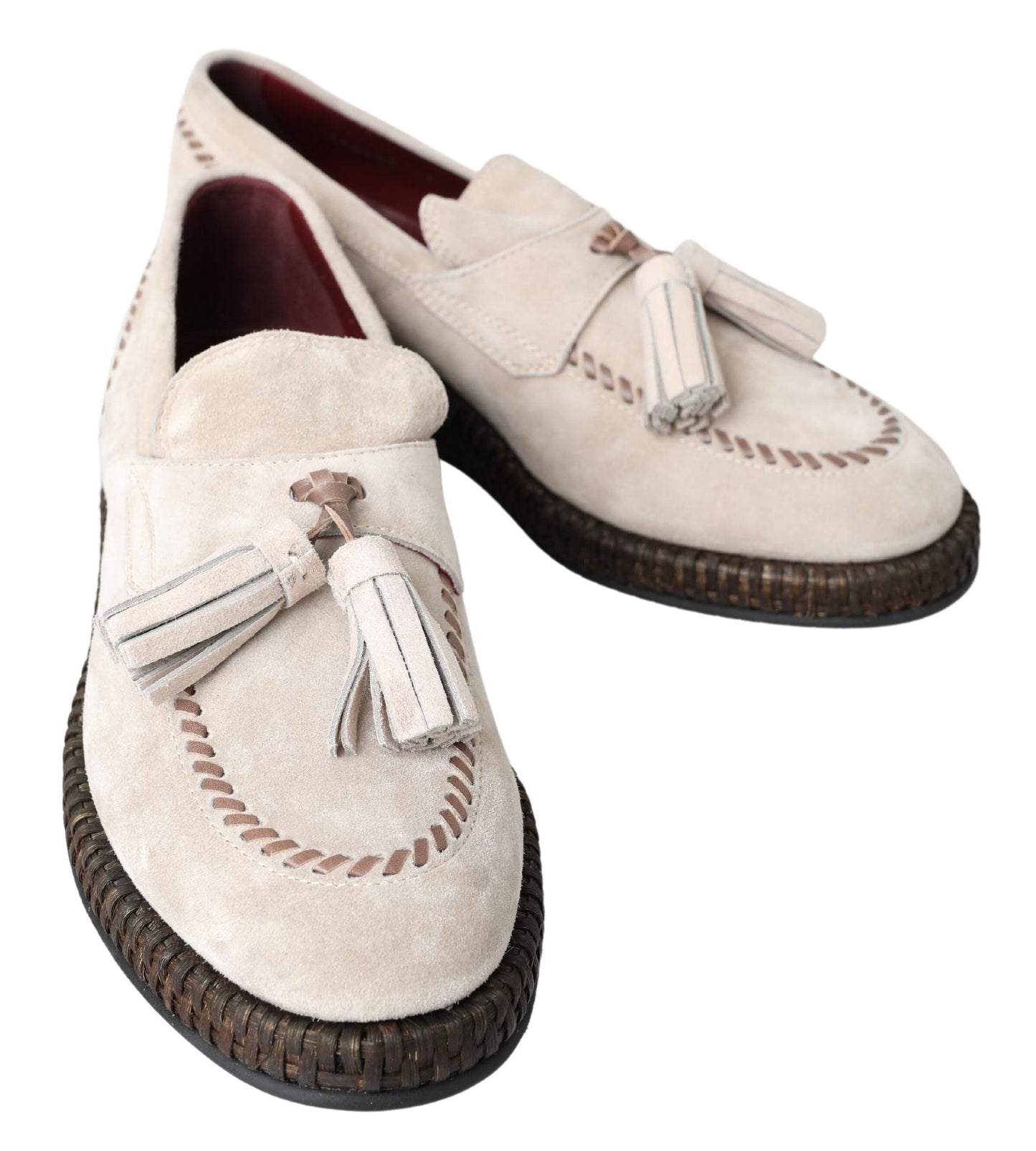 Ivory Suede Leather Men Espadrille Shoes-Dolce & Gabbana-LabelTerrace.com