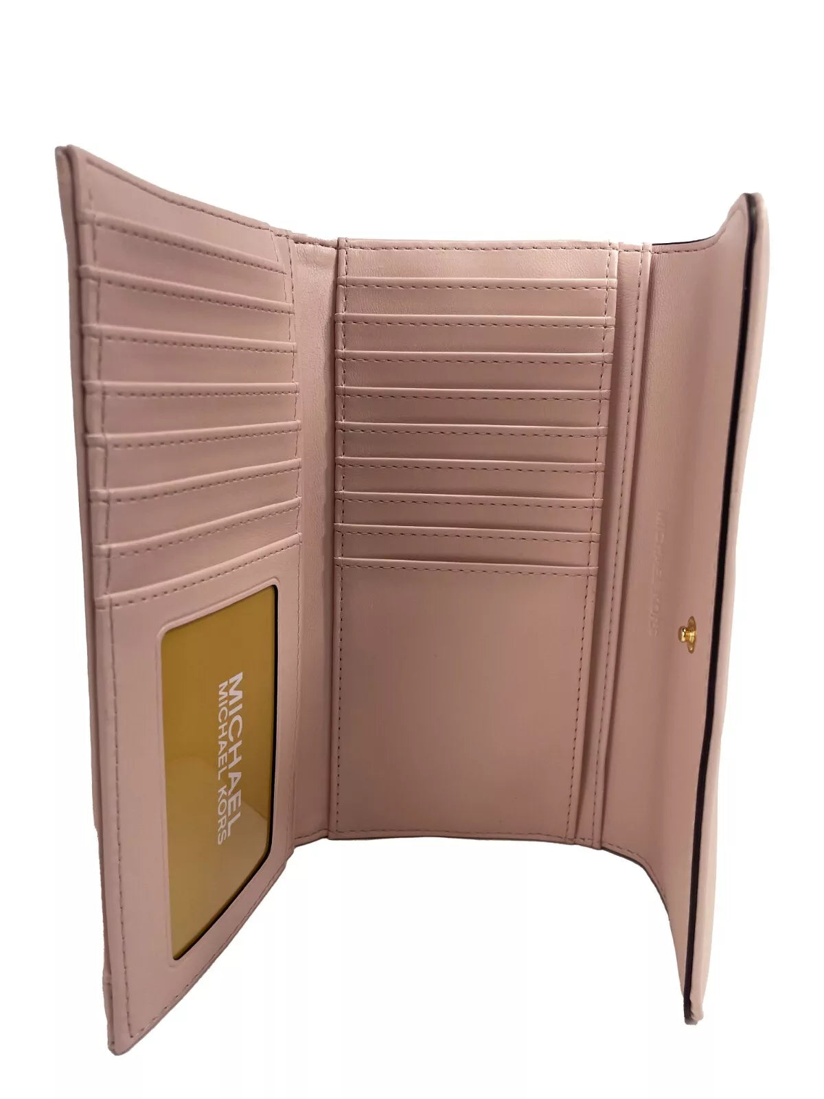 Jet Set Travel Large Quilted Leather Trifold Wallet Powder Blush-Michael Kors-LabelTerrace.com