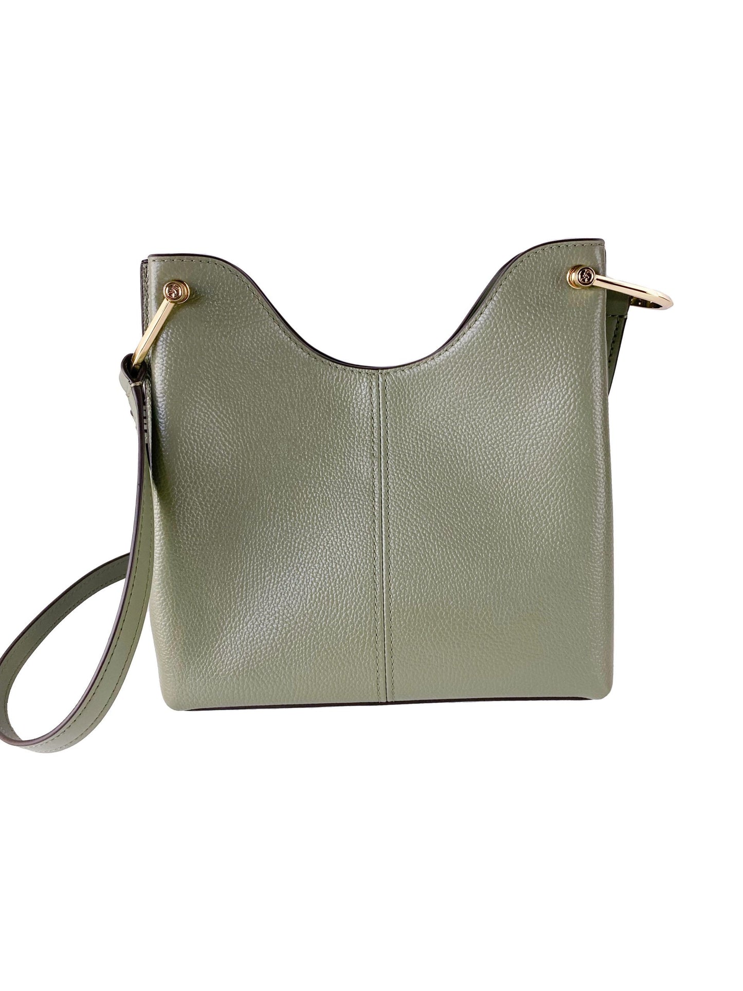 Joan Large Perforated Suede Leather Slouchy Messenger Handbag (Army Green)-Michael Kors-LabelTerrace.com