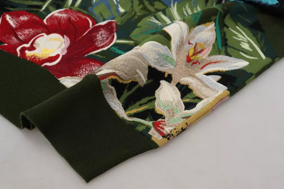 Jungle Wool Silk Pullover Logo Sweater-Dolce & Gabbana-LabelTerrace.com