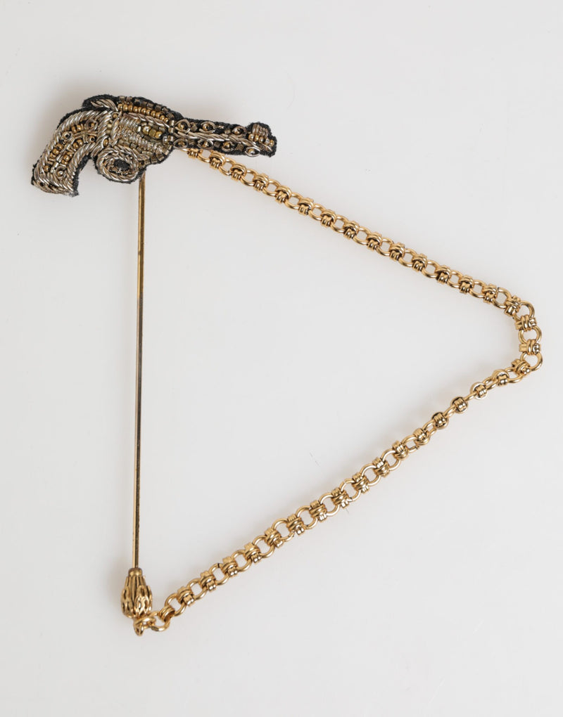 Lapel Pin Brass Copper Revolver Men Accessories Brooch-Dolce & Gabbana-LabelTerrace.com