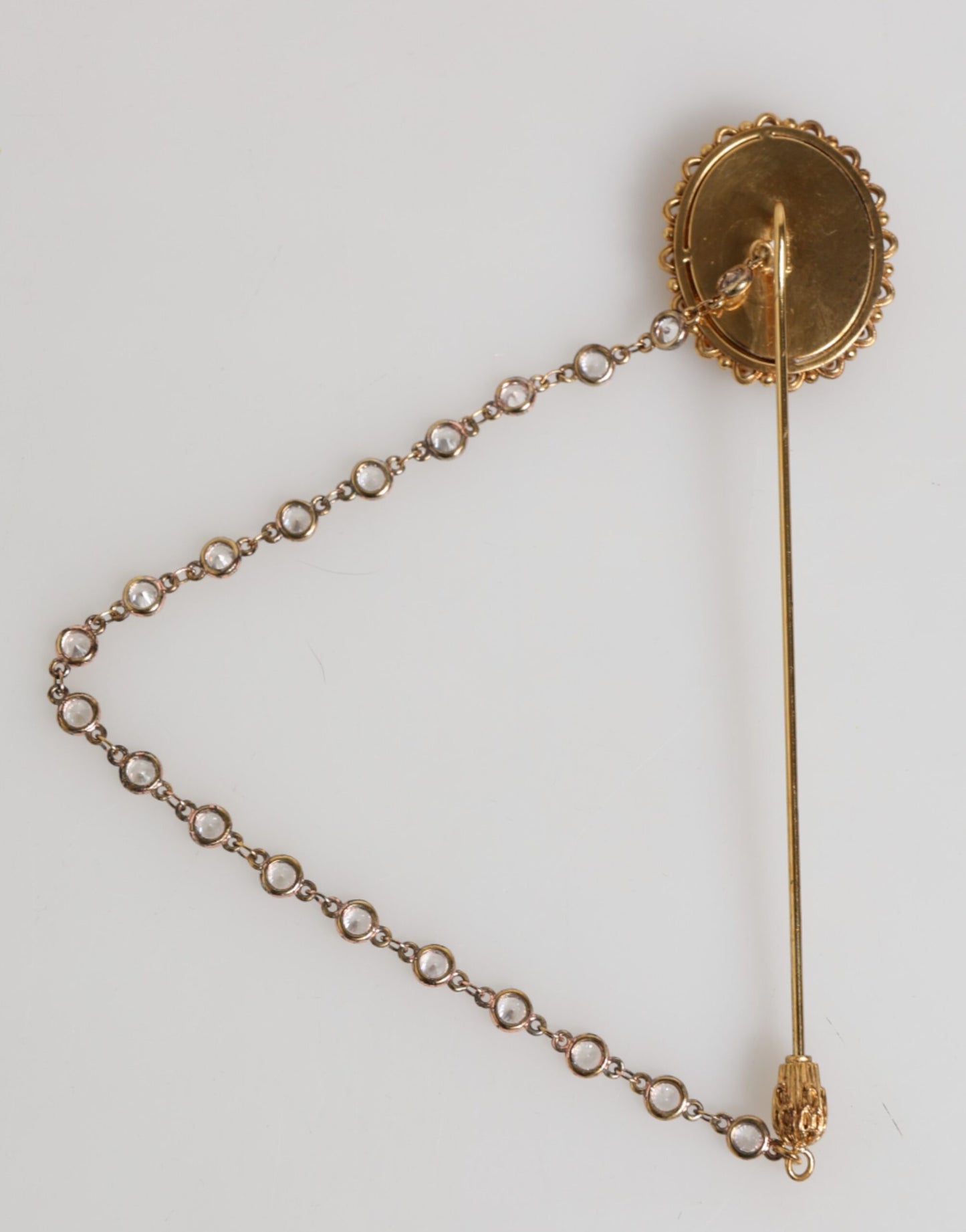 Lapel Pin DG Logo Gold Chain Mens Accessories Brooch-Dolce & Gabbana-LabelTerrace.com