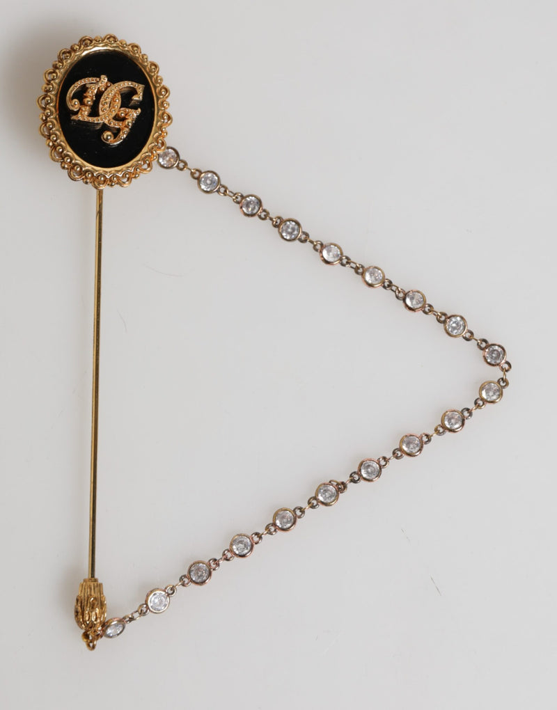 Lapel Pin DG Logo Gold Chain Mens Accessories Brooch-Dolce & Gabbana-LabelTerrace.com