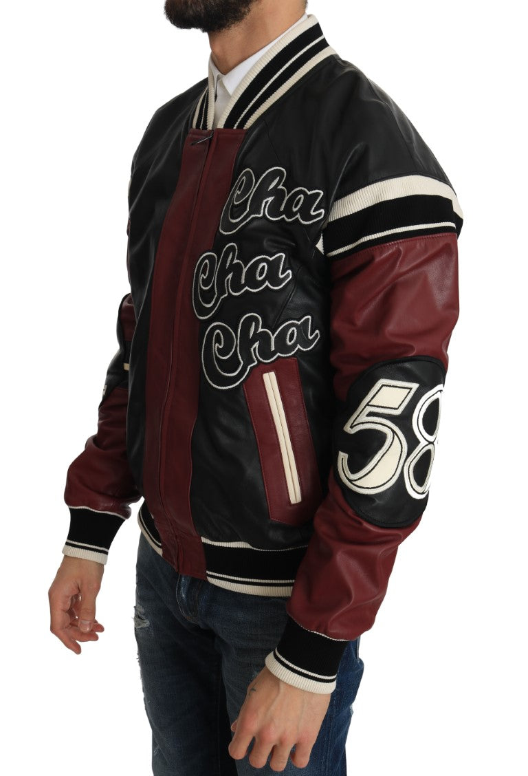 Leather Club Lounge Black Red Jacket-Dolce & Gabbana-LabelTerrace.com