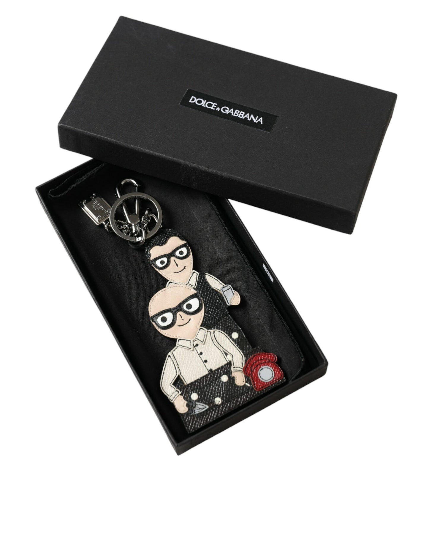Leather Dominico Stefano #DGFAMILY Logo Badge Keychain-Dolce & Gabbana-LabelTerrace.com