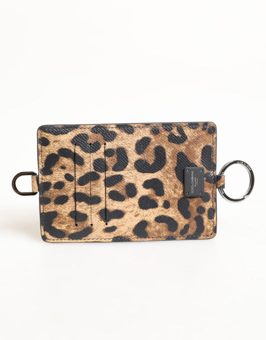 Leopard Print Leather Embossed Lanyard Card Holder Wallet-Dolce & Gabbana-LabelTerrace.com