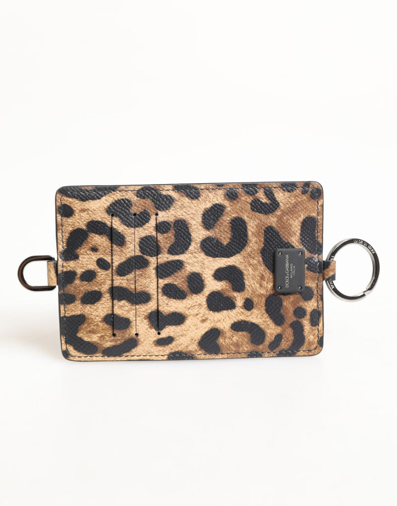 Leopard Print Leather Embossed Lanyard Card Holder Wallet-Dolce & Gabbana-LabelTerrace.com