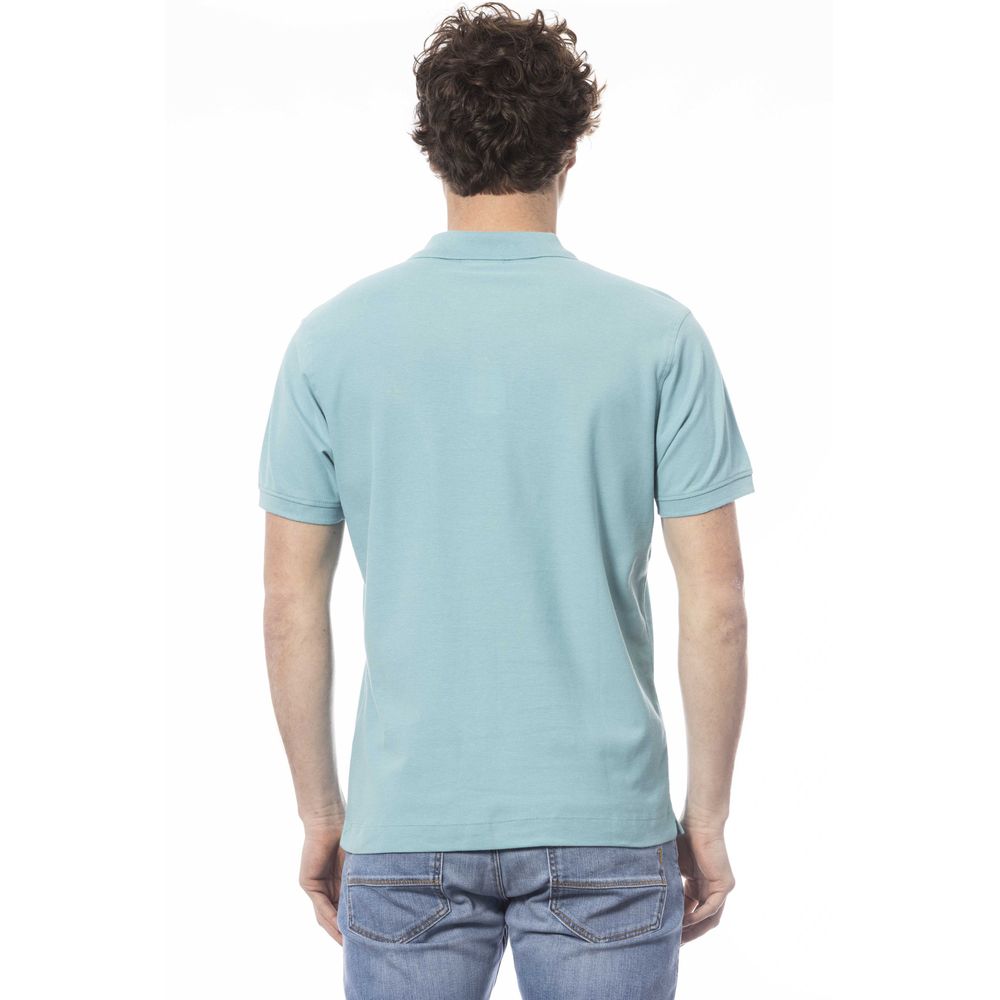 Light Blue Cotton Men Polo Shirt-Invicta-LabelTerrace.com