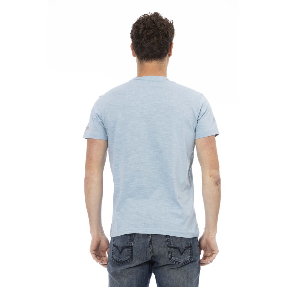 Light Blue Cotton Men T-Shirt-Trussardi Action-LabelTerrace.com