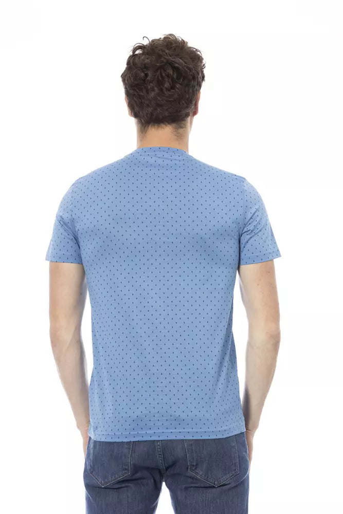 Light Blue Cotton Men T-Shirt-Baldinini Trend-LabelTerrace.com