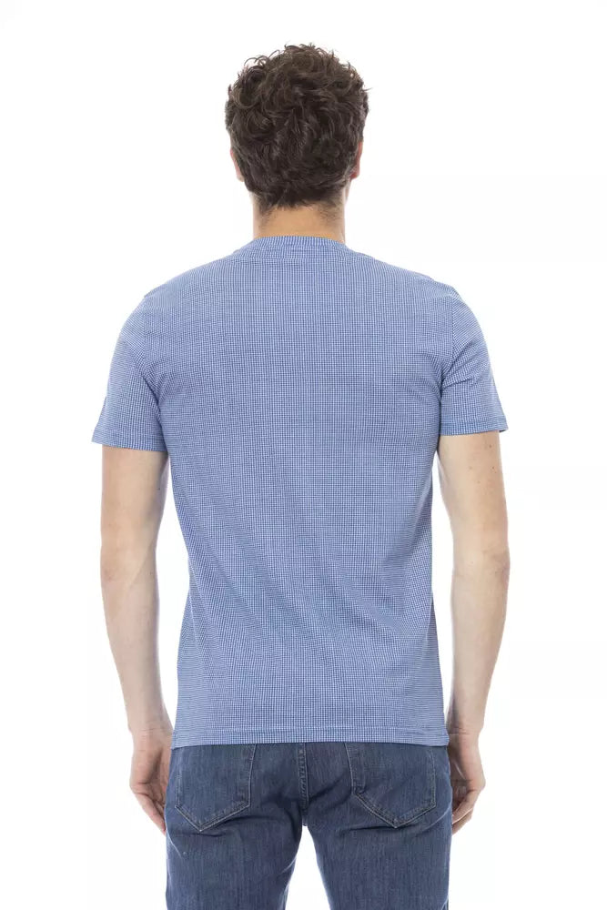 Light Blue Cotton Men T-Shirt-Baldinini Trend-LabelTerrace.com