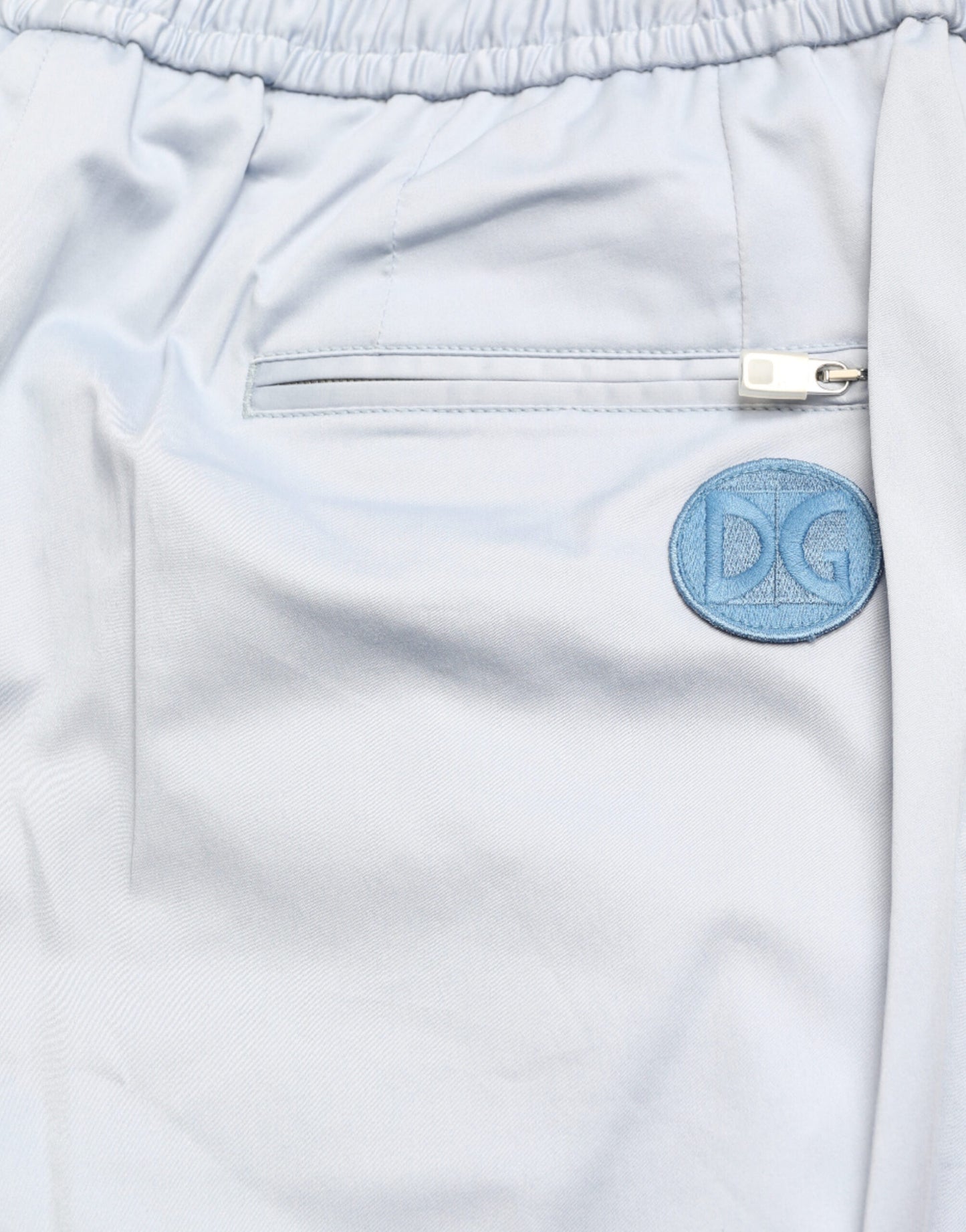 Light Blue Cotton Stretch Jogger Pants-Dolce & Gabbana-LabelTerrace.com