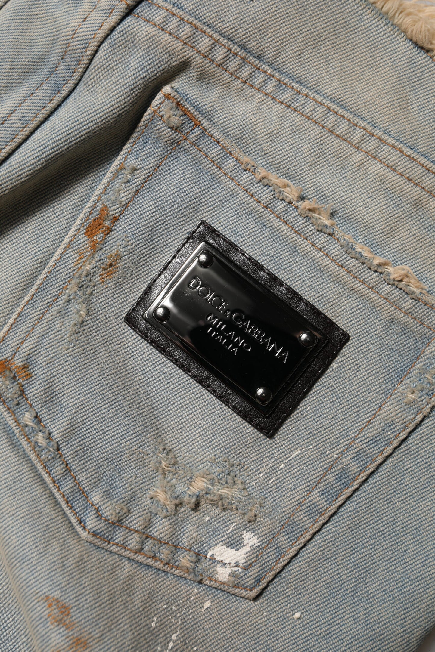 Light Blue High Waist Skinny Denim Jeans-Dolce & Gabbana-LabelTerrace.com