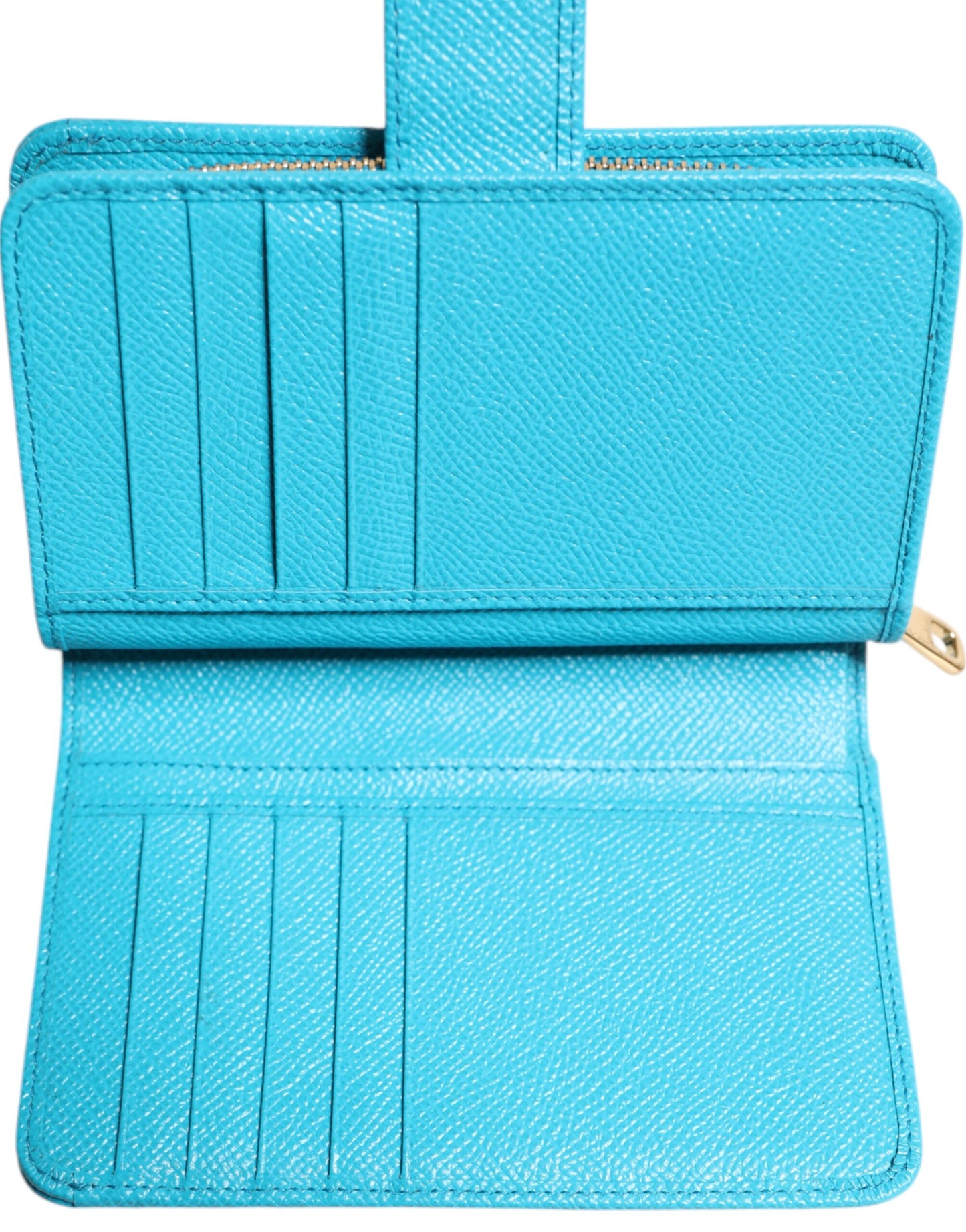 Light Blue Leather Bifold Continental Clutch Wallet-Dolce & Gabbana-LabelTerrace.com