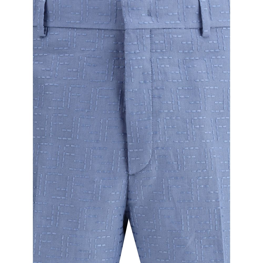 Light Blue Linen Bermuda Shorts