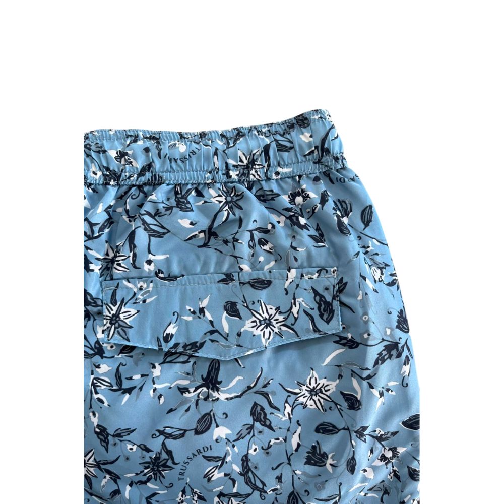 Light Blue Polyester Men Swim Short-Trussardi Beachwear-LabelTerrace.com