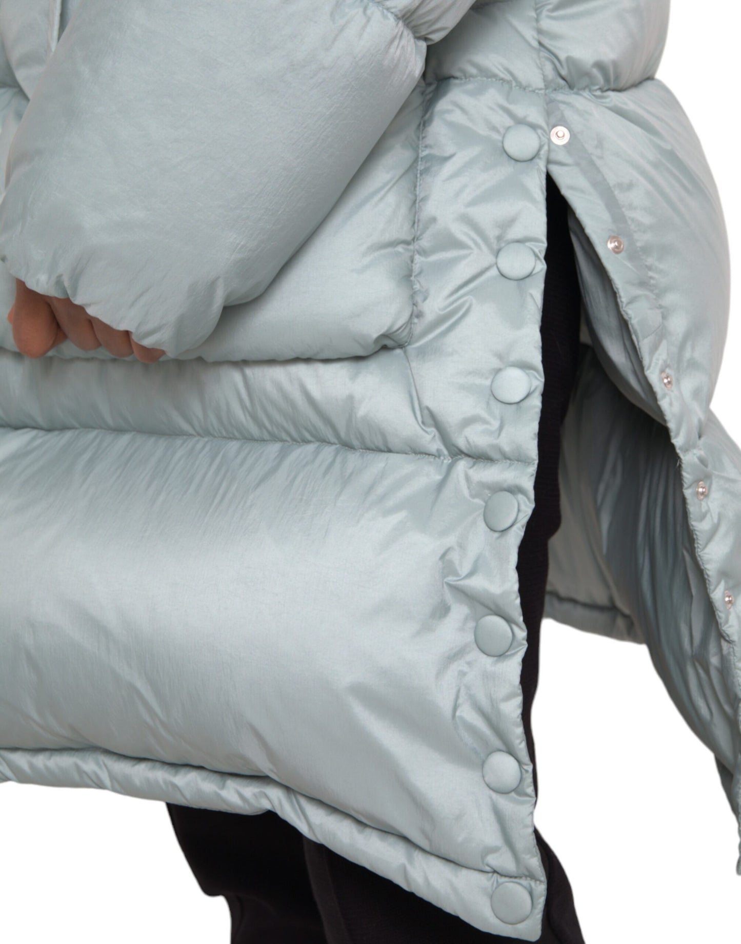 Light Blue Quilted Hooded Puffer Jacket Men-Dolce & Gabbana-LabelTerrace.com