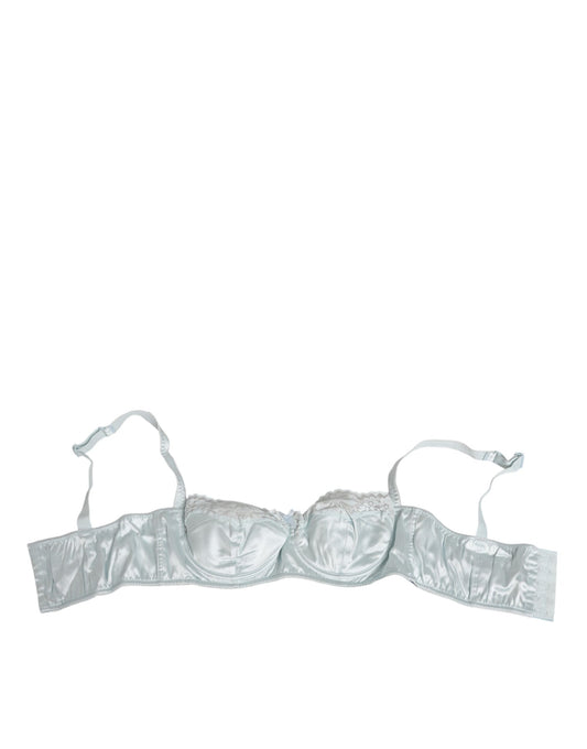 Light Blue Silk Semi-Padded Balconette Underwear-Dolce & Gabbana-LabelTerrace.com