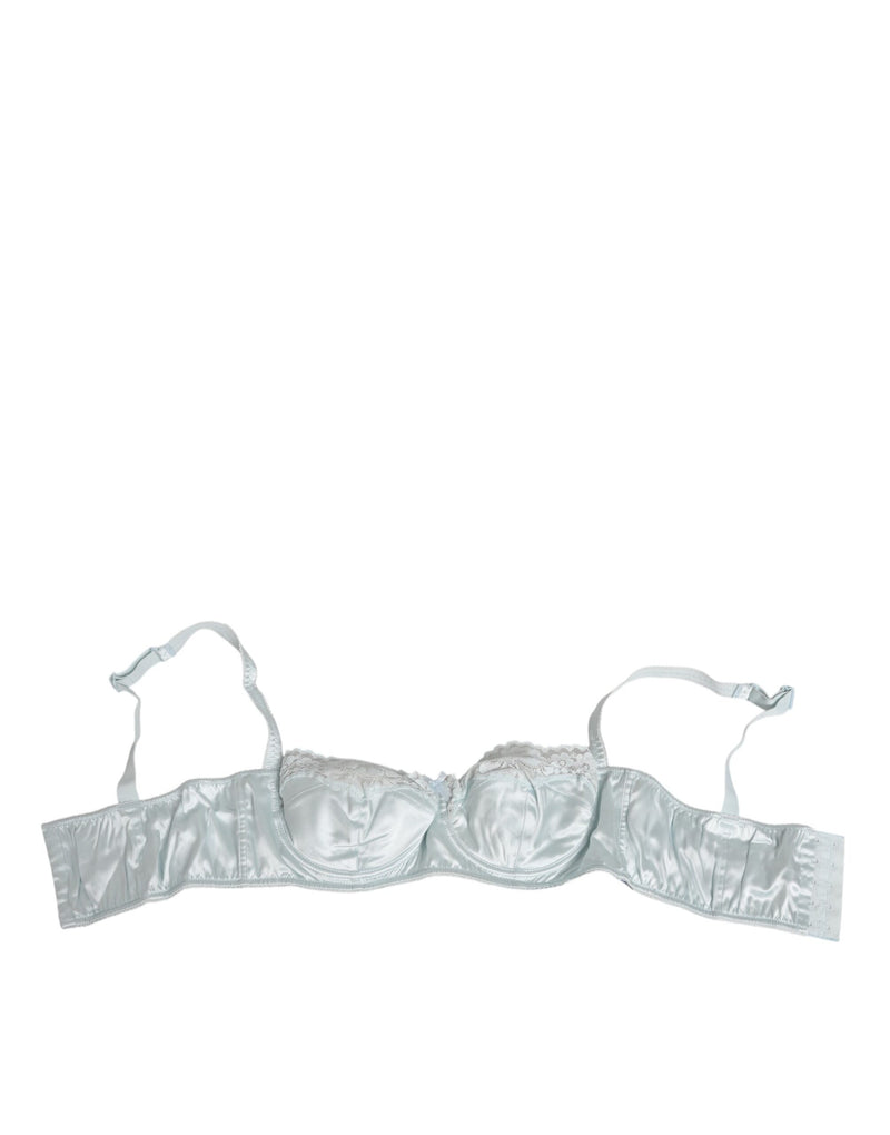 Light Blue Silk Semi-Padded Balconette Underwear-Dolce & Gabbana-LabelTerrace.com