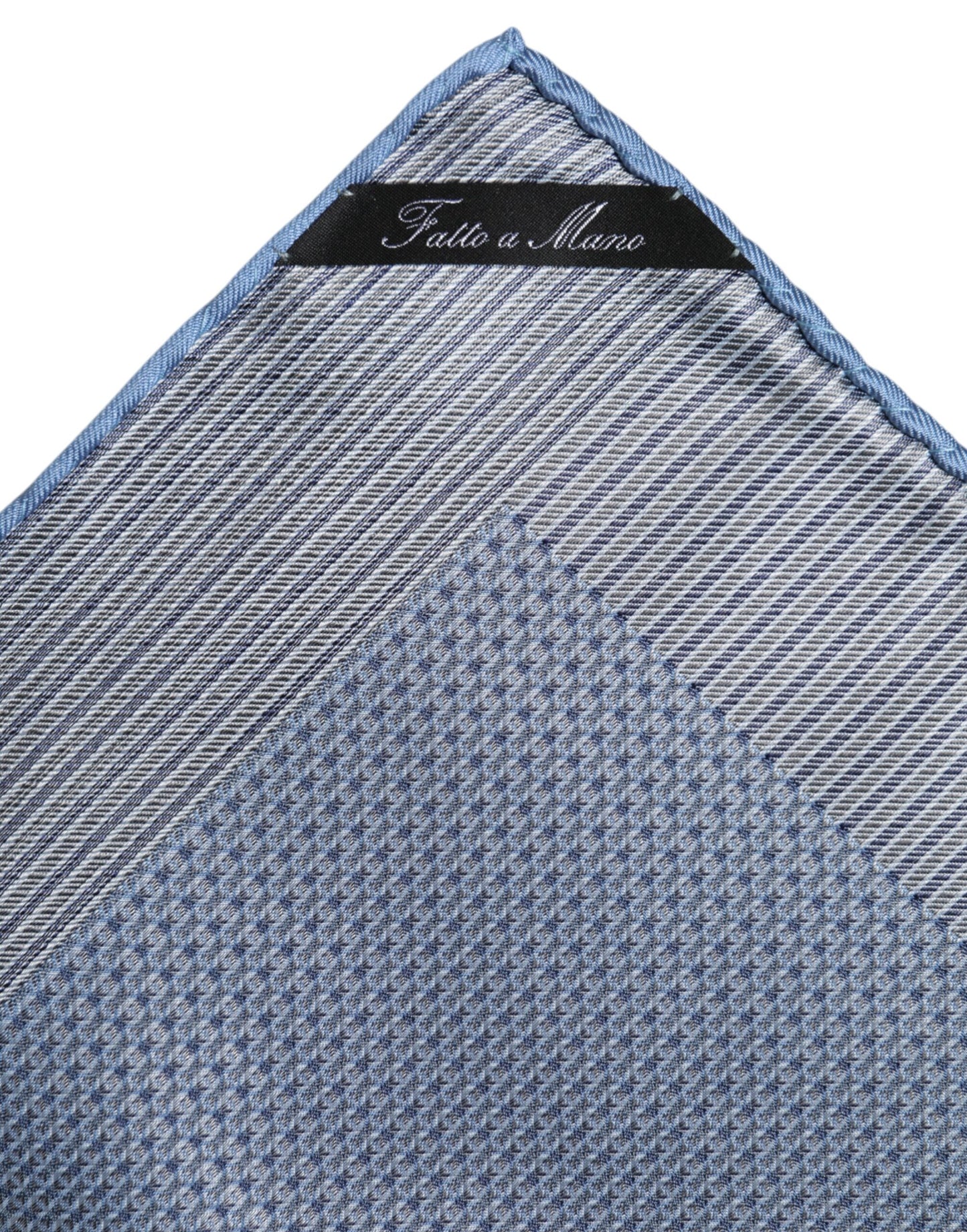 Light Blue Silk Square Men Foulard Scarf-Dolce & Gabbana-LabelTerrace.com