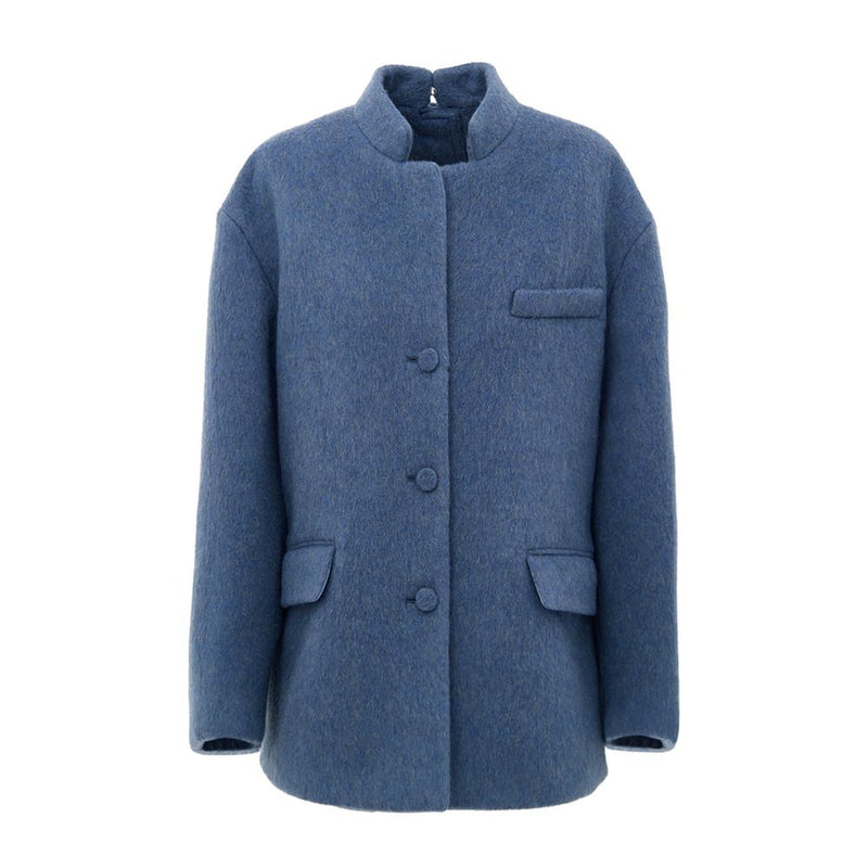 Light Blue Wool Coat-Gucci-LabelTerrace.com