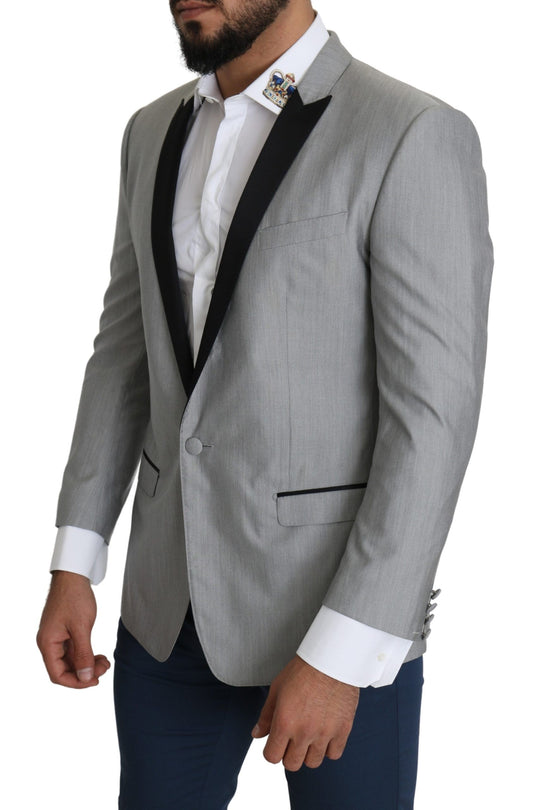 Light Gray Single Breasted SARTORIA Blazer-Dolce & Gabbana-LabelTerrace.com
