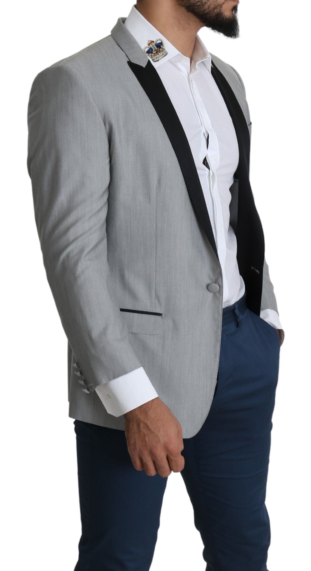 Light Gray Single Breasted SARTORIA Blazer-Dolce & Gabbana-LabelTerrace.com
