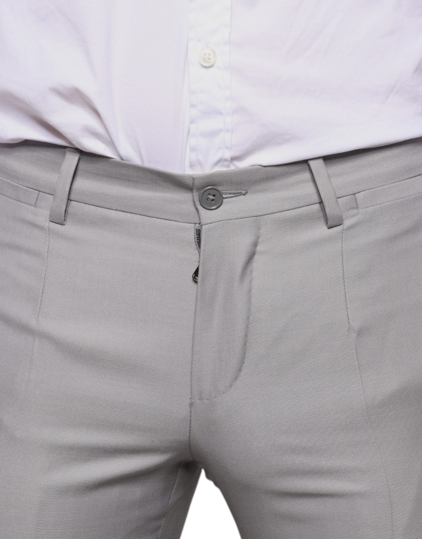 Light Gray Wool Dress Pants-Dolce & Gabbana-LabelTerrace.com