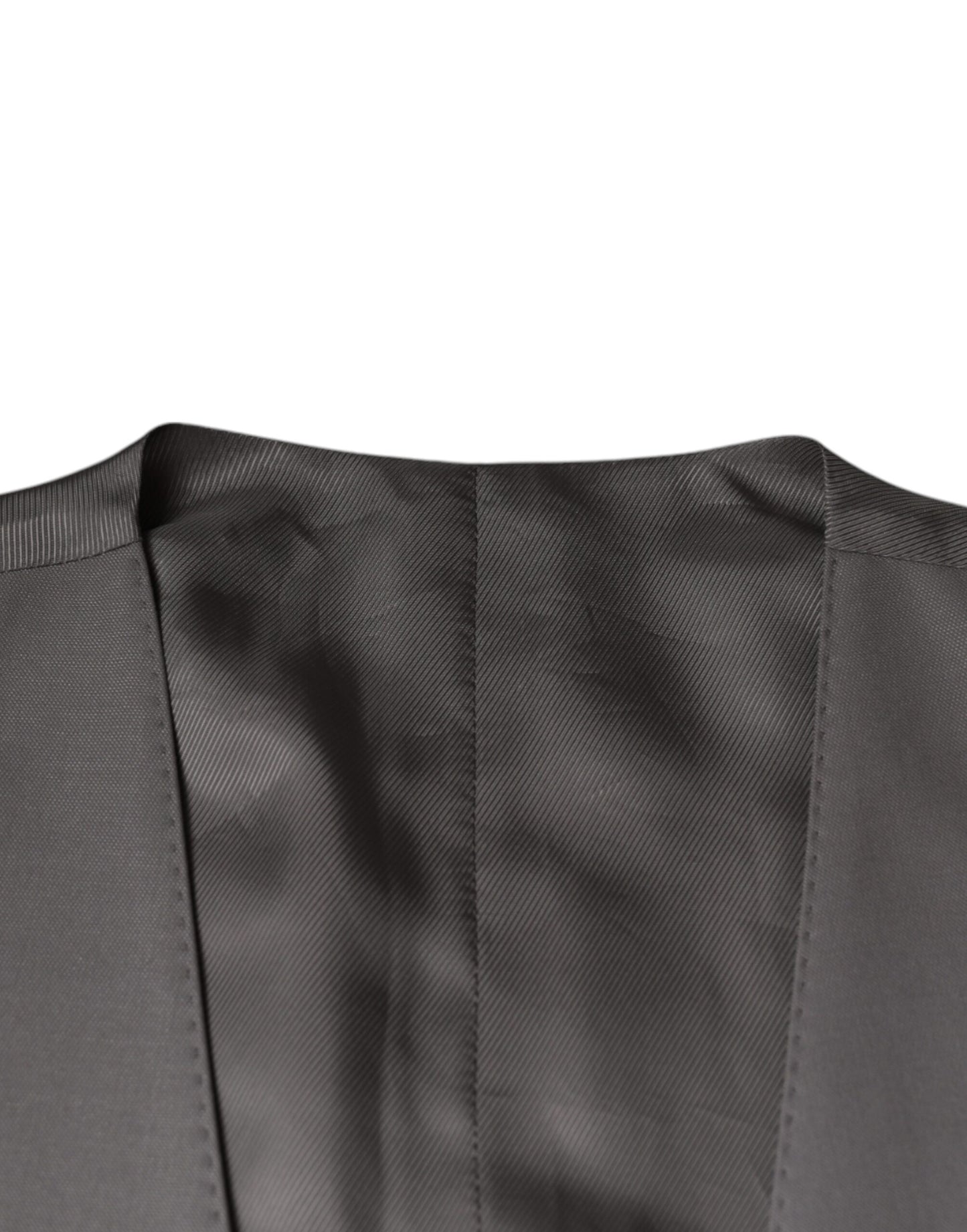 Light Gray Wool Formal Dress Waistcoat Vest-Dolce & Gabbana-LabelTerrace.com