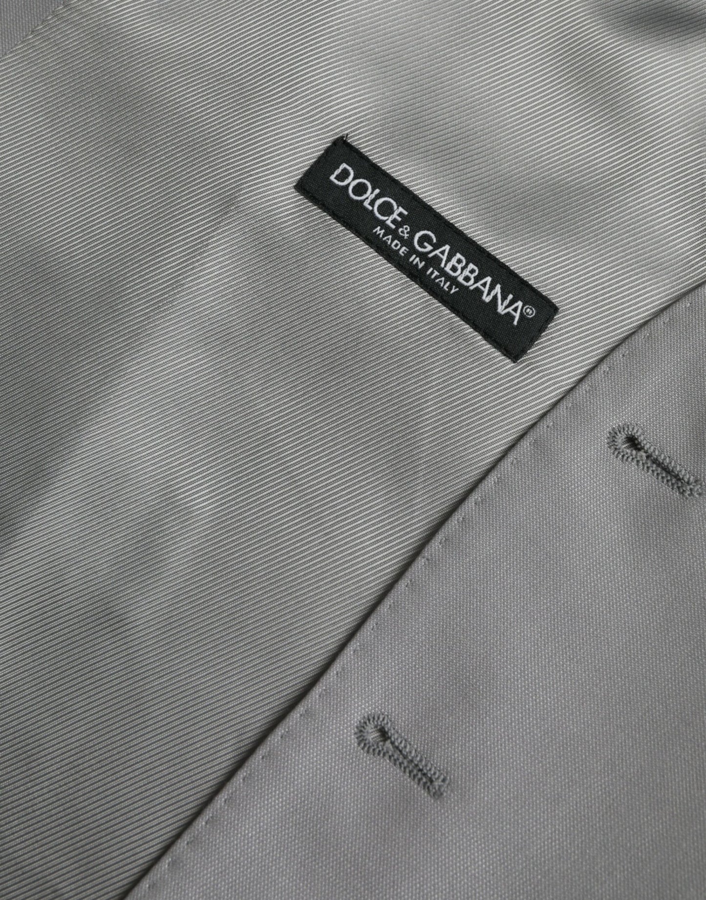 Light Gray Wool Formal Dress Waistcoat Vest-Dolce & Gabbana-LabelTerrace.com