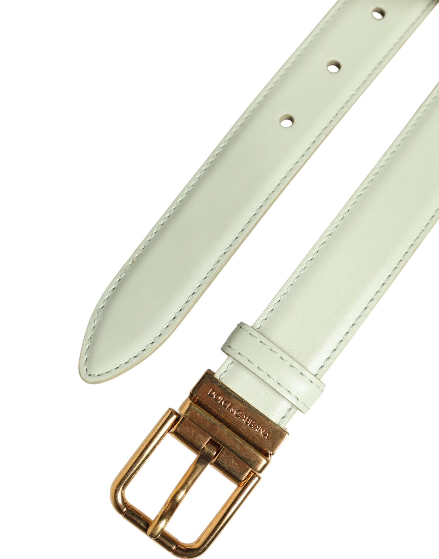 Light Green Leather Gold Metal Buckle Belt-Dolce & Gabbana-LabelTerrace.com