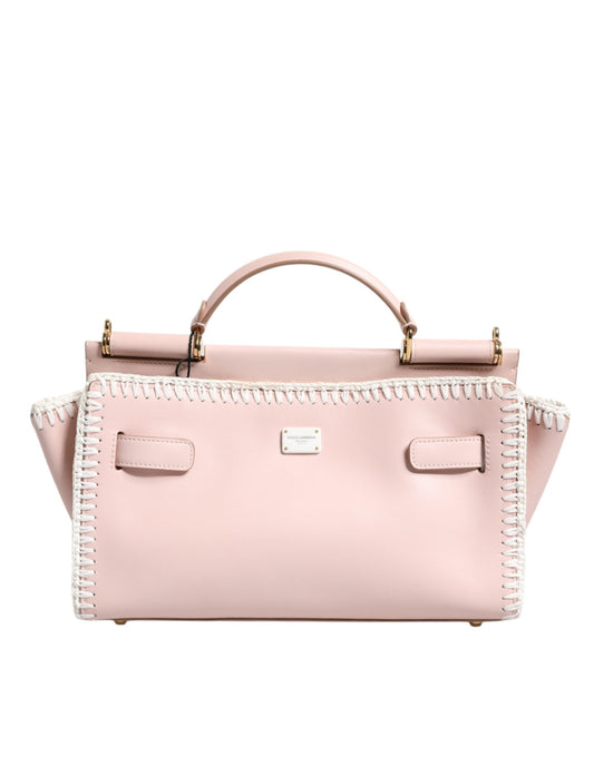 Light Pink Logo Plaque Soft Leather Strap Crossbody Bag-Dolce & Gabbana-LabelTerrace.com