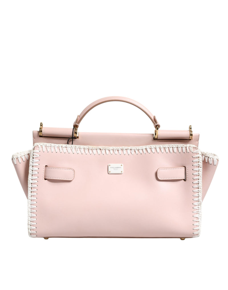 Light Pink Logo Plaque Soft Leather Strap Crossbody Bag-Dolce & Gabbana-LabelTerrace.com