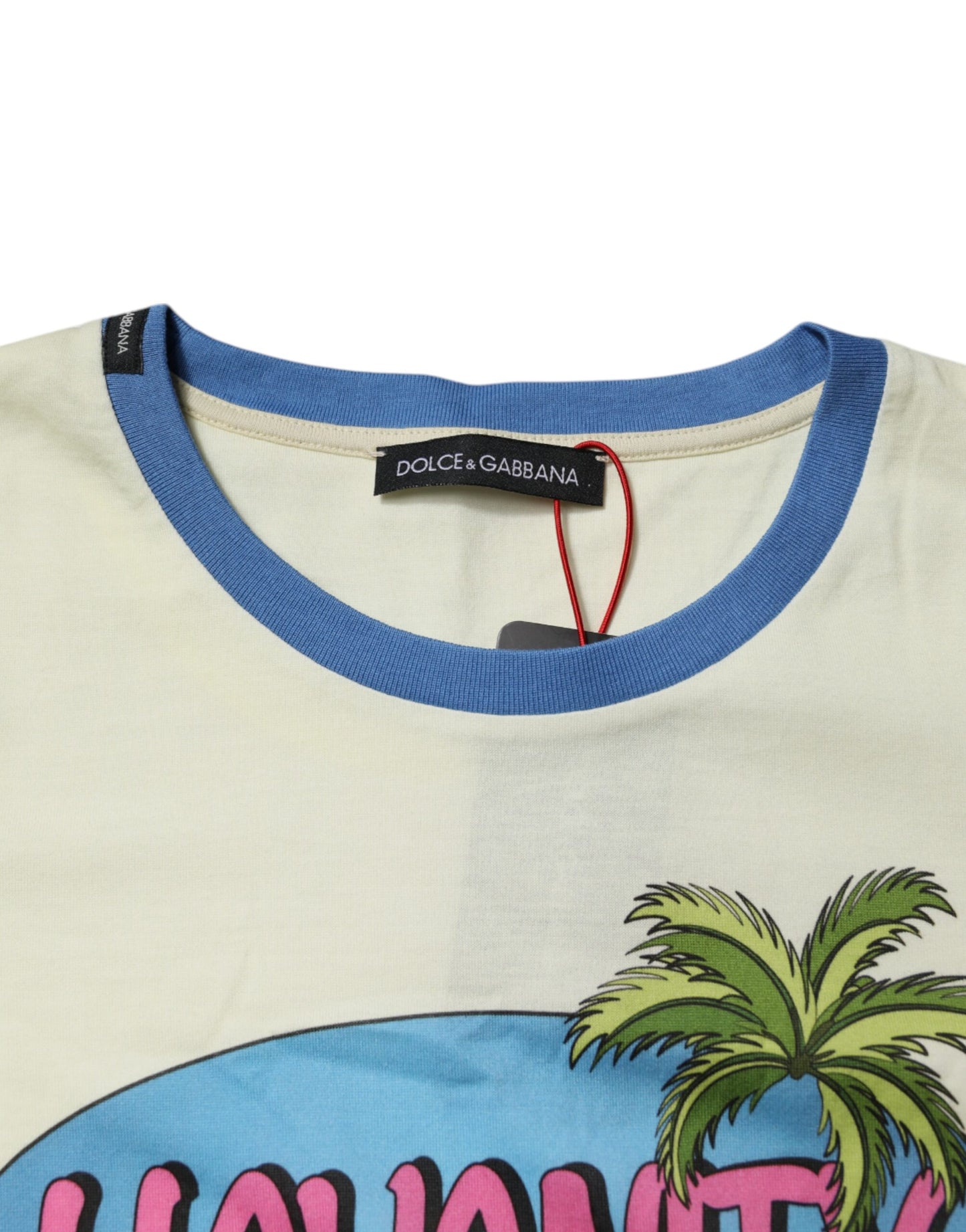 Light Yellow Cotton Short Sleeve T-shirt-Dolce & Gabbana-LabelTerrace.com