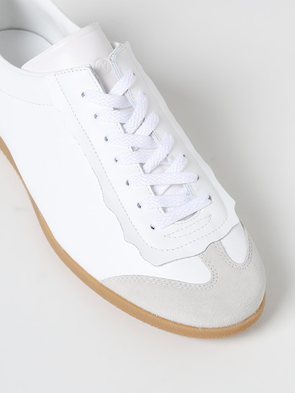 Low Featherlight Leather And Suede Sneakers-Maison Margiela-LabelTerrace.com