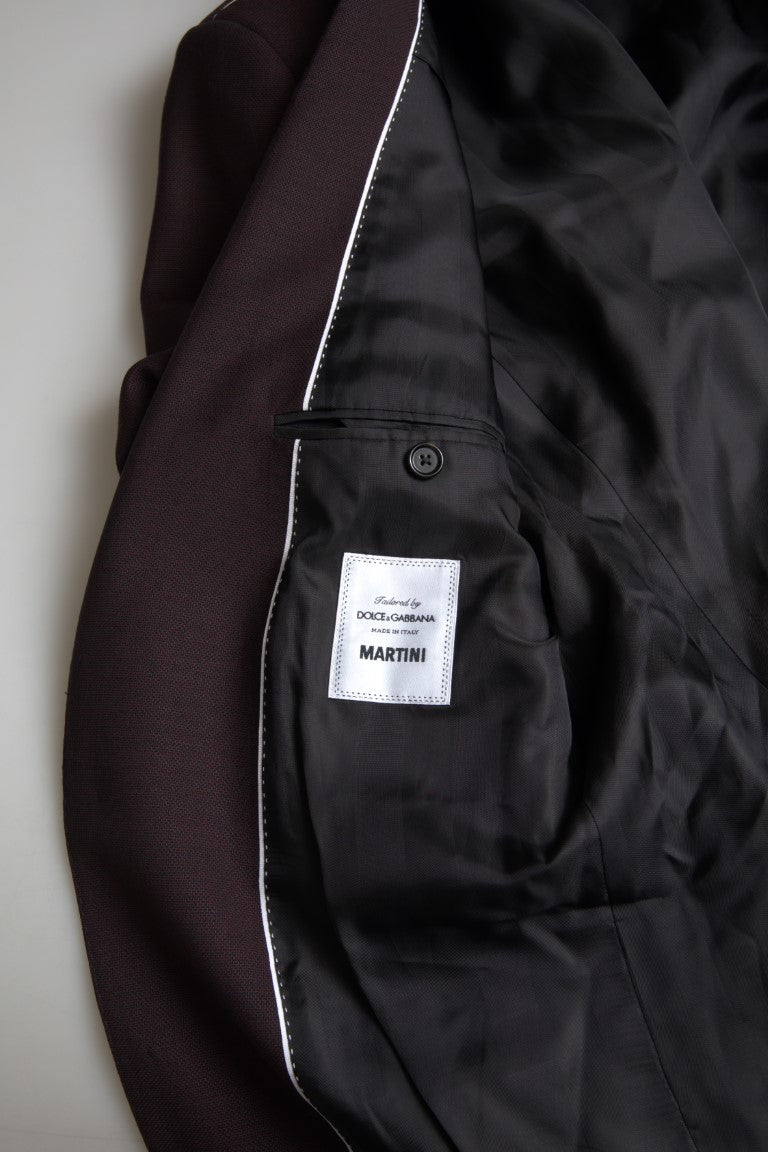 Maroon 2 Piece Single Breasted MARTINI Suit-Dolce & Gabbana-LabelTerrace.com
