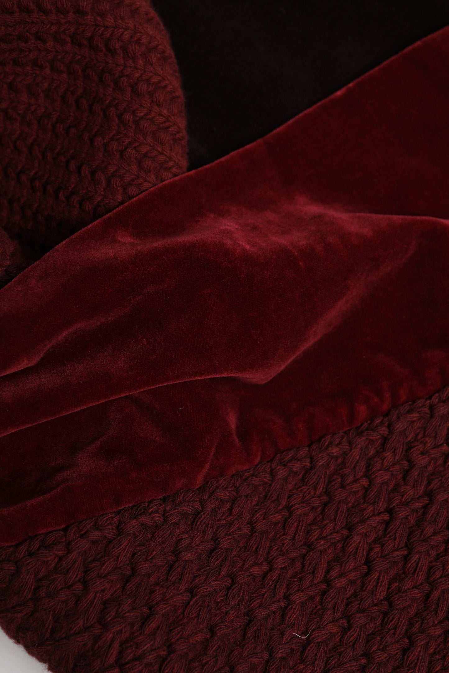 Maroon Black Neck Warmer Wrap Shawl Scarf-Dolce & Gabbana-LabelTerrace.com