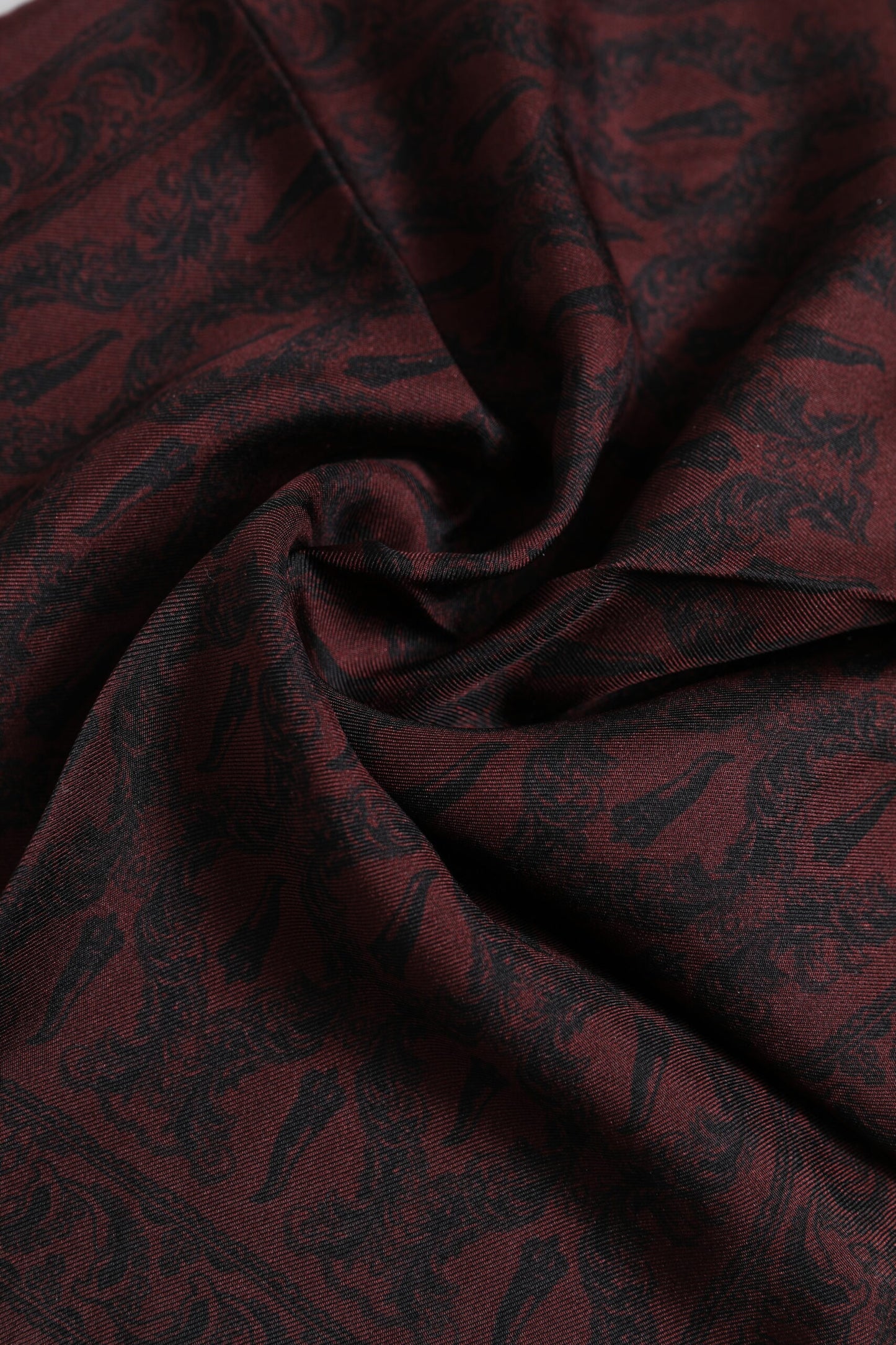 Maroon Black Printed Square Men Foulard Scarf-Dolce & Gabbana-LabelTerrace.com