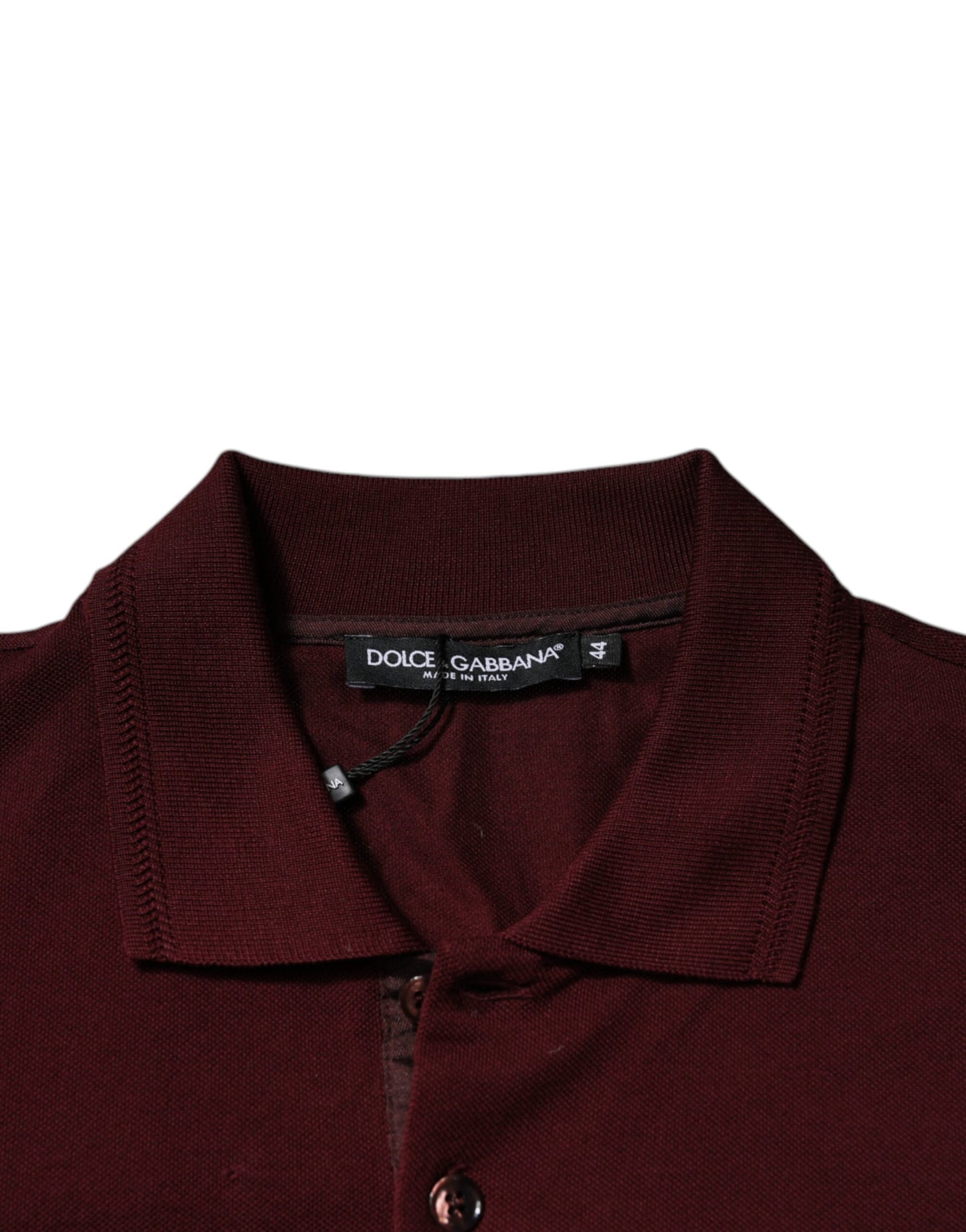 Maroon Collared Short Sleeves Polo T-shirt-Dolce & Gabbana-LabelTerrace.com