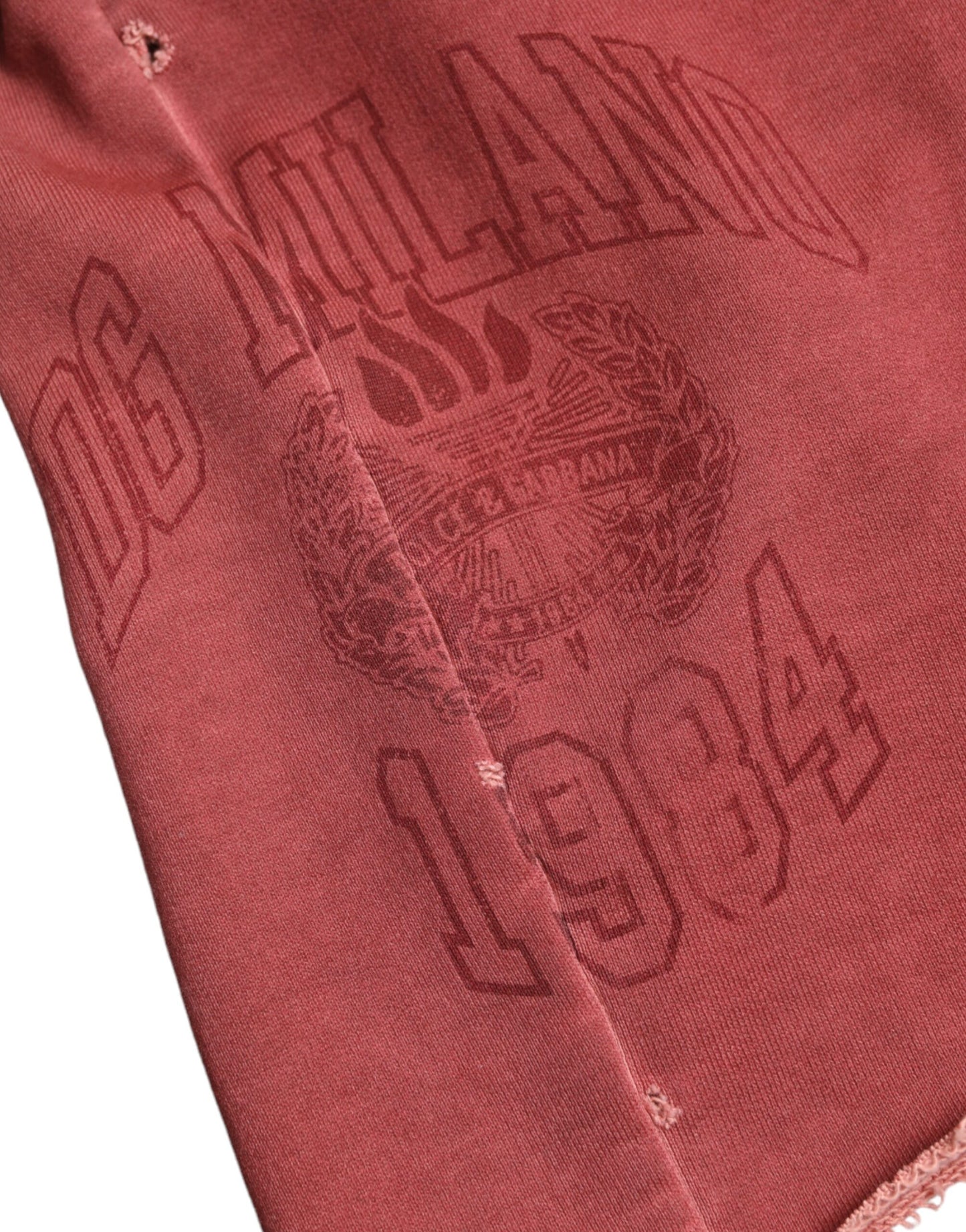 Maroon Cotton High Waist Sweatshorts Shorts-Dolce & Gabbana-LabelTerrace.com