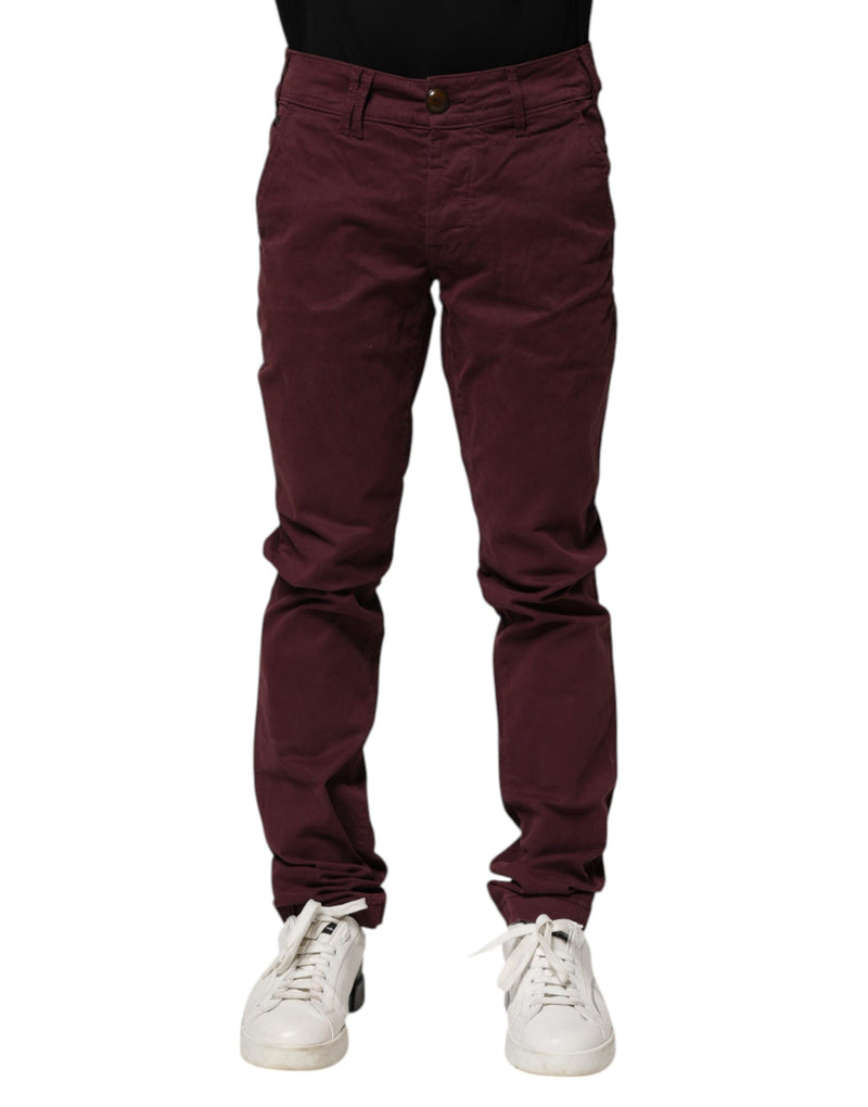 Maroon Cotton Stretch Skinny Fit Men Denim Jeans-CYCLE-LabelTerrace.com