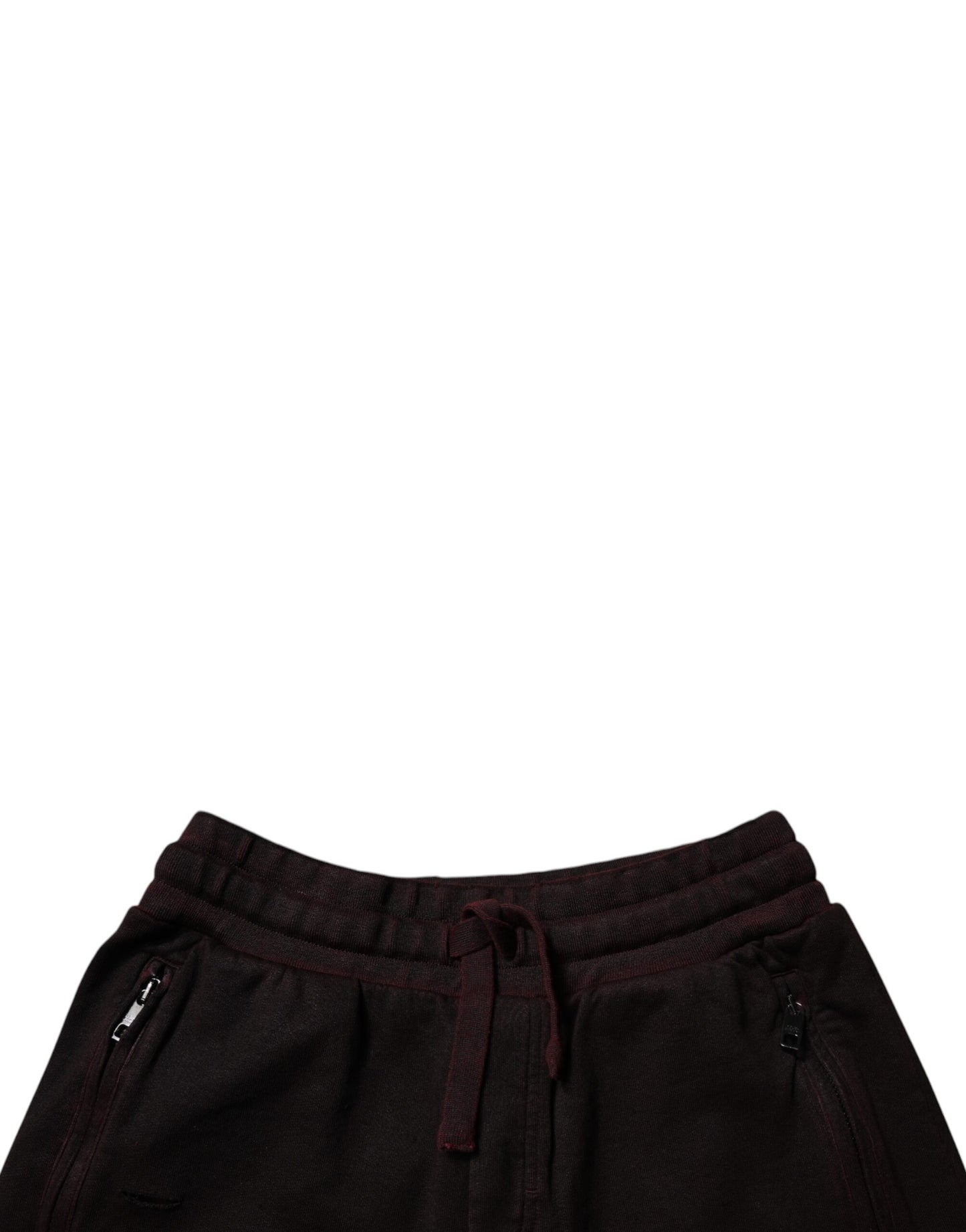 Maroon Cotton Sweatshorts Men Bermuda Shorts-Dolce & Gabbana-LabelTerrace.com