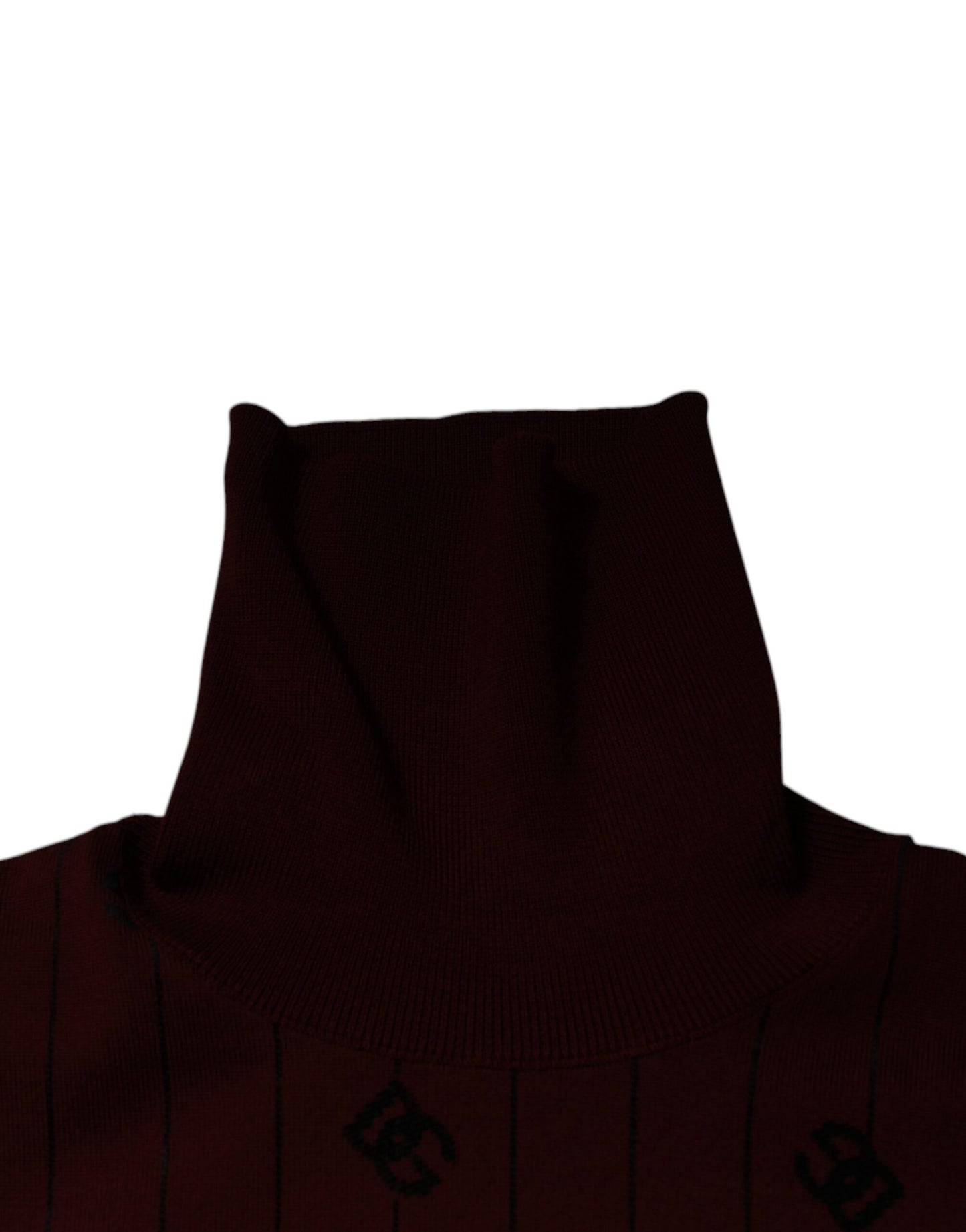 Maroon Monogram Turtleneck Pullover Sweater-Dolce & Gabbana-LabelTerrace.com