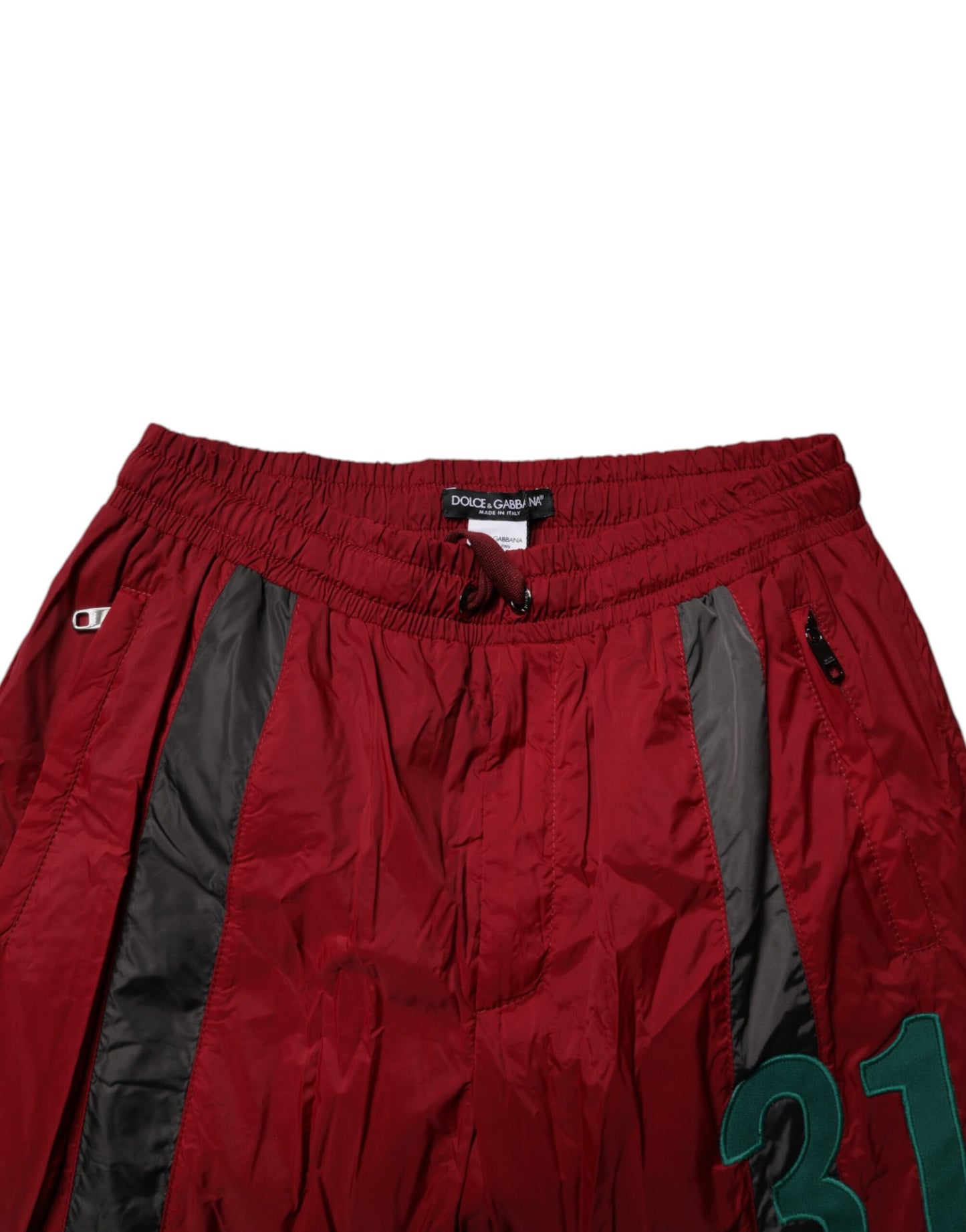 Maroon Nylon Men Jogger Sweatpants Pants-Dolce & Gabbana-LabelTerrace.com