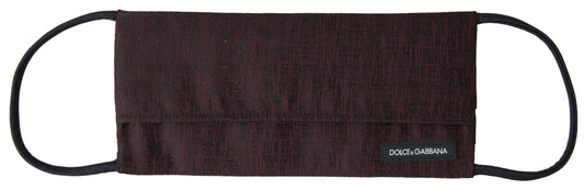Maroon Pleated Elastic Ear Strap Face Mask-Dolce & Gabbana-LabelTerrace.com