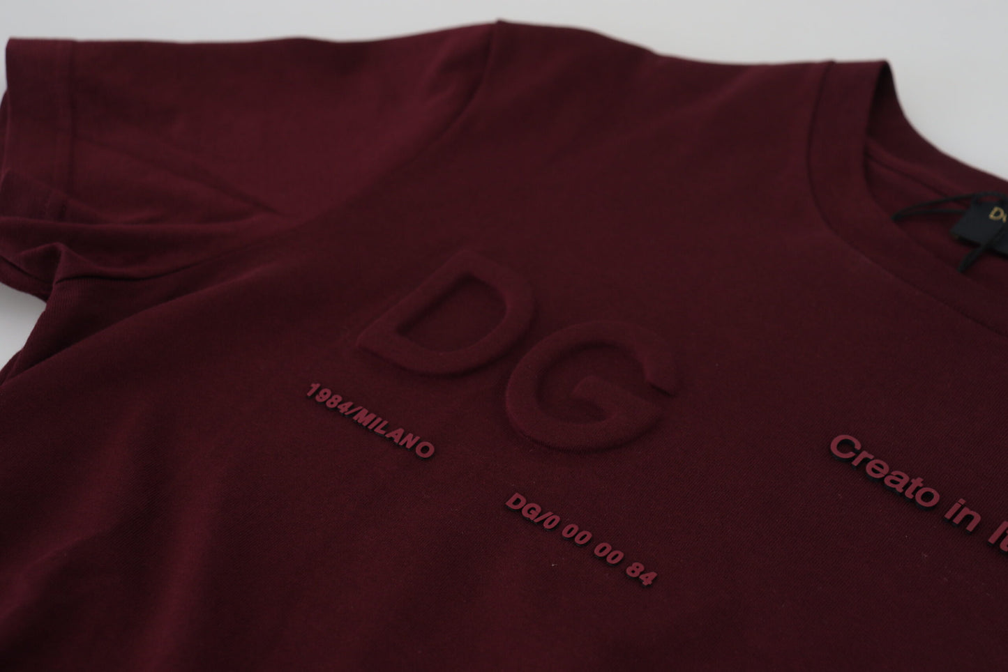 Maroon Printed Short Sleeves Men T-shirt-Dolce & Gabbana-LabelTerrace.com