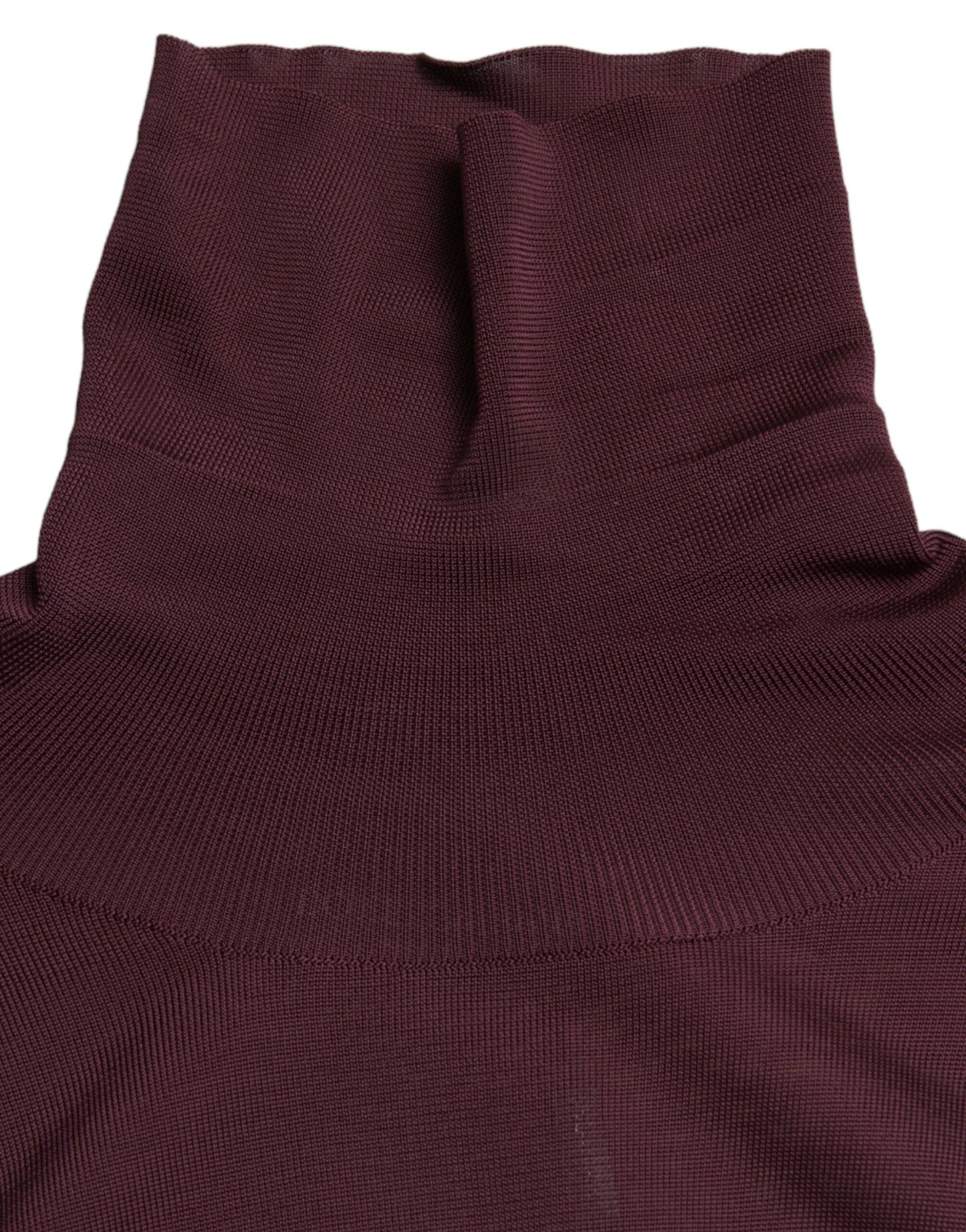 Maroon Viscose Turtleneck Pullover Sweater-Dolce & Gabbana-LabelTerrace.com