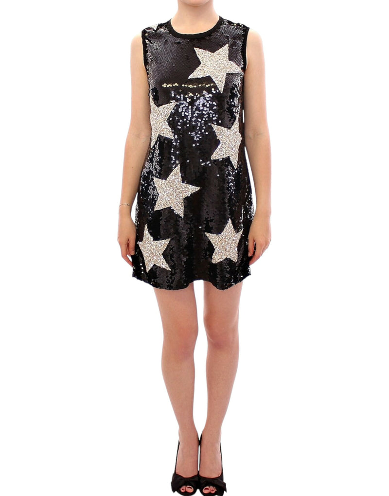 Masterpiece black crystal swarovski stars sheath dress-Dolce & Gabbana-LabelTerrace.com