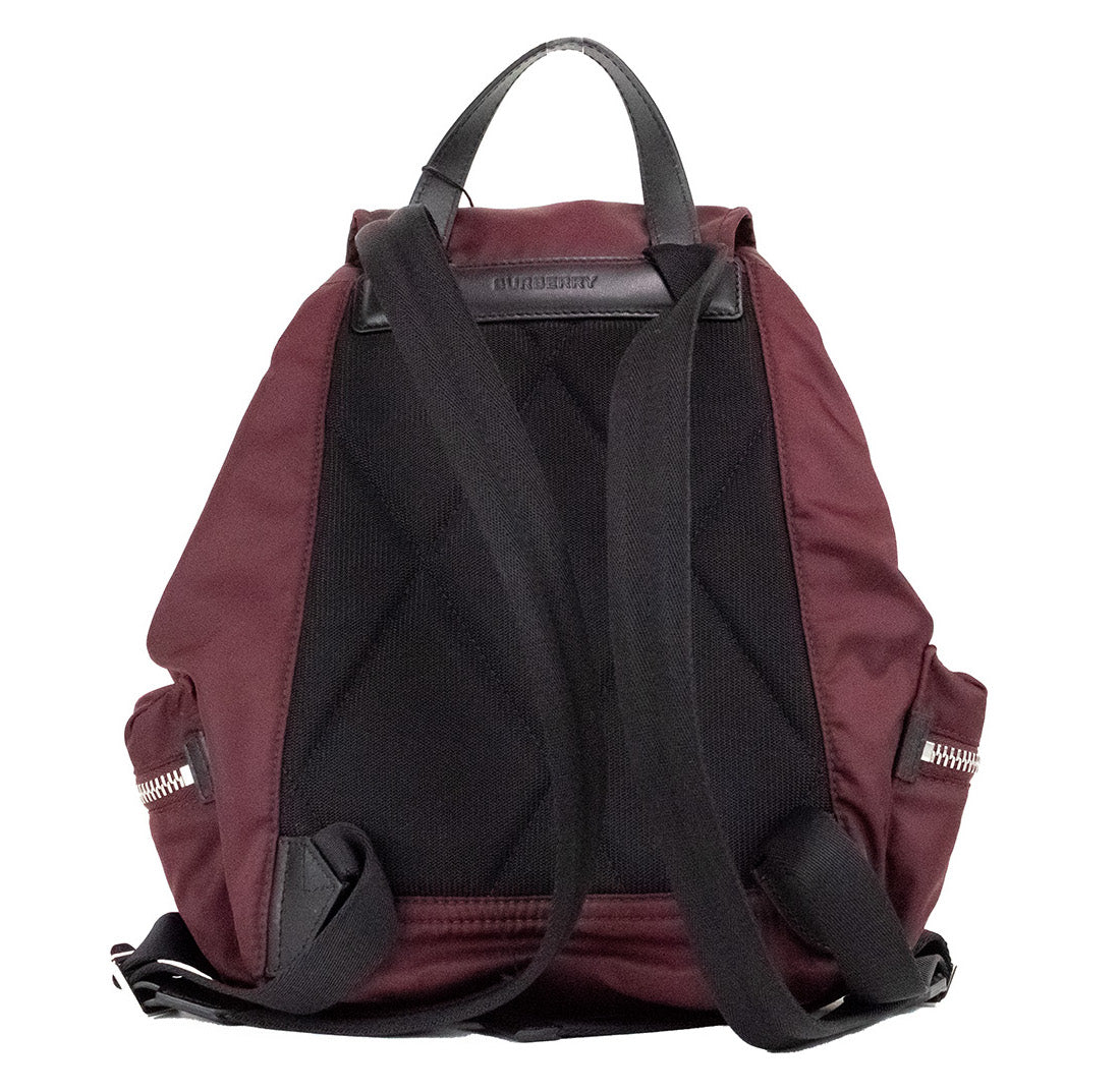 Medium Burgundy Econyl Nylon Rucksack Drawstring Backpack Bookbag-Burberry-LabelTerrace.com